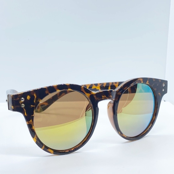 Sunglasses Tortoise Shell Retro Style Round New - Picture 2 of 11